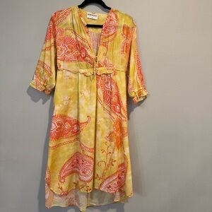 One season Australia Audrey Beach Cover Up Dress Paisley Resort Vacation M